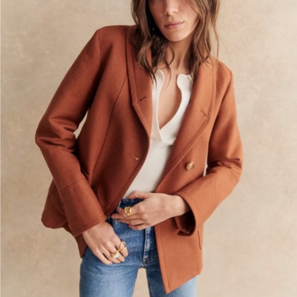 NWT Sezane Alvin Jacket Hazelnut Sz 42 (US XL) - Picture 1 of 8
